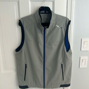 RLX Ralph Lauren Gray and Blue Water Repellent Golf Vest Size Large